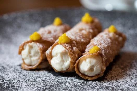 cannoli pastry with sweet ricotta filling