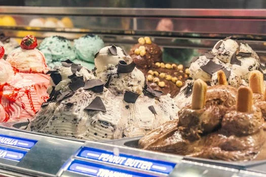 gelato ice cream in various flavors